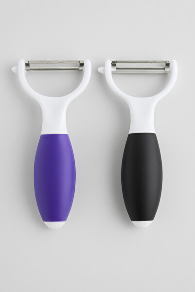 Funny Life Tombul Soyacak Renkli Saplı Çelik Lazer Kesim Patates Sebze Soyacağı Julyen Soyacak