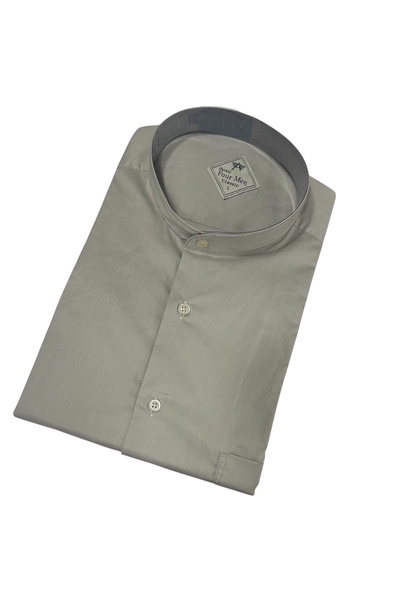 GÖMLEK GALERİSİ Hakim Collar Classic Wide Cut Straight Men's Long Sleeve Shirt