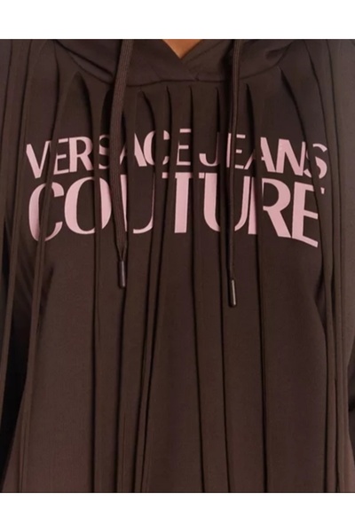 VERSACE JEANS COUTURE Fringe Trim Logo Print Sweatshirt