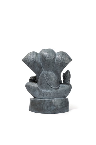HOME AURAA Lord Ganesha Decorative Idol Showpiece | Premium Polyresin Ganesh Statue for Home & Office Décor | Antique Grey Finish | 43 x 25 x 34 CM