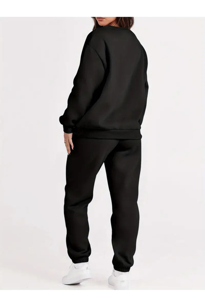 darkopia Unisex Chicago Printed Oversize 3 Thread Crew Neck Sweatshirt Tracksuit Set