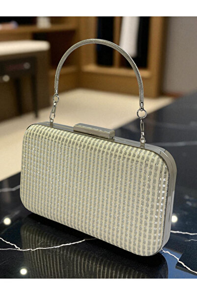 Biçanta Ecru Color Glitter Wire Wrapping Women's Evening Dress Bag Wedding Engagement Graduation