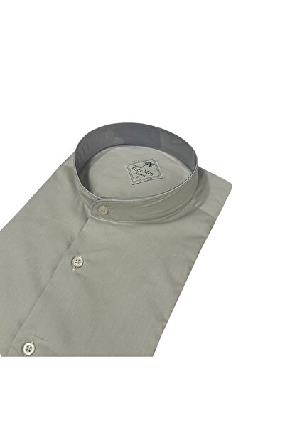 GÖMLEK GALERİSİ Hakim Collar Classic Wide Cut Straight Men's Long Sleeve Shirt