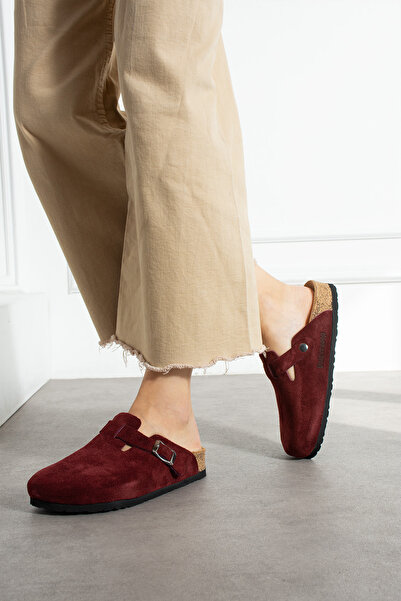 Uniqueqoop Oslo Genuine Leather Cork Sole Orthopedic Unisex Slippers
