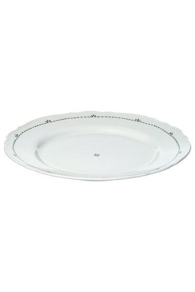 IKEA UPPLAGA Plate, patterned/white, 28 cm