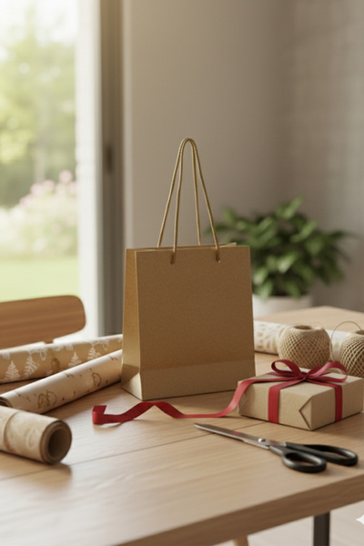 OLİ Art Kraft İpli Mini Karton Çanta 15x17x7 cm 1 Adet – Hediye Poşeti ve Takı Poşeti Minik P.oşet