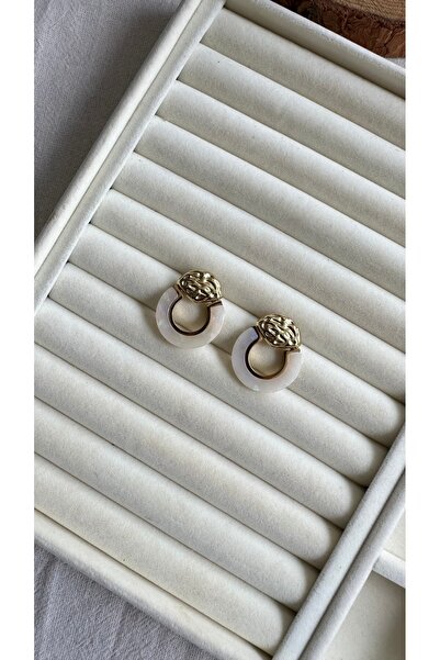 Rüya White Pearlescent Vintage Earrings