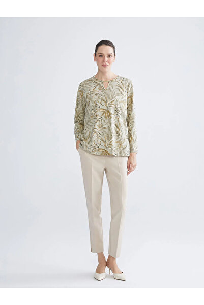 LC Waikiki LCW GraceGreen Floral μπλούζα με λαιμόκοψη