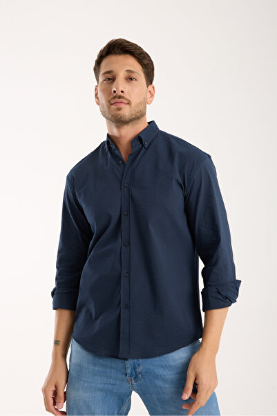 jack carisma Laci̇ Oversize Lycra Gofre Textured Shirt