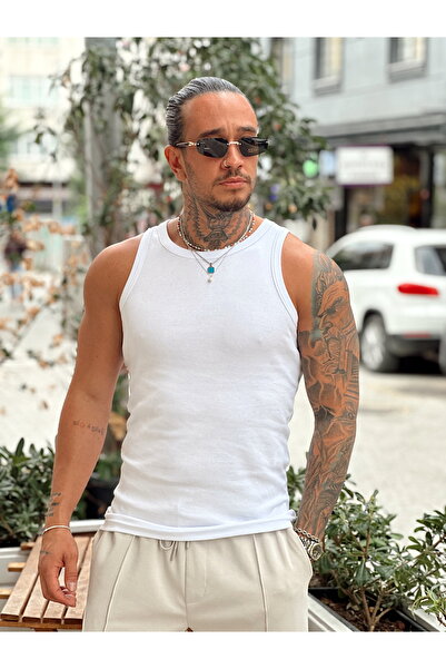 manch collection Basic Combed Cotton Undershirt White