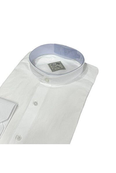 GÖMLEK GALERİSİ Hakim Collar Classic Wide Cut Straight Men's Long Sleeve Shirt