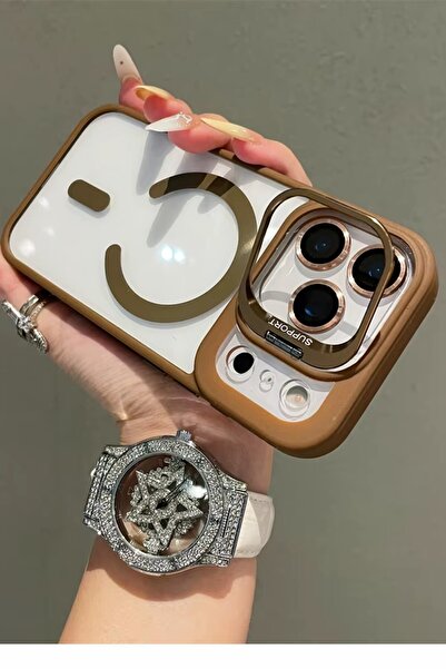 corcishop iPhone 17 Mika Magsafe Sensitive Button Key Design Case with Stand + Camera Lens Glass Gift Set