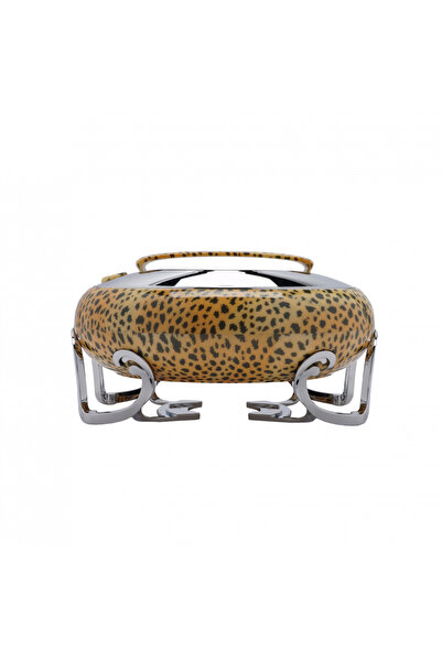 GOLDEN FİRE Golden Fire Taiwan Bianca Leopard Leather Food Container Brown and Silver - 5L - BIANCA CT/CT/S