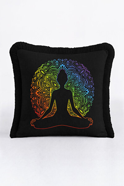 Evimde Bambaşka Husă de pernă cu franjuri Chakra Energy - Husă de pernă cu ci...