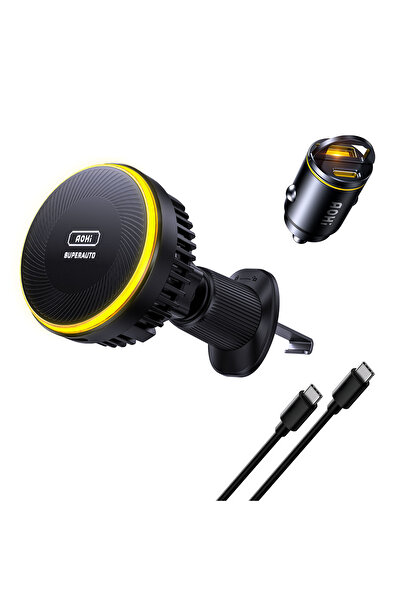 Aohi Superauto 45W Araç İçi Şarjı, Kendinden Soğutmalı Telefon Tutucu