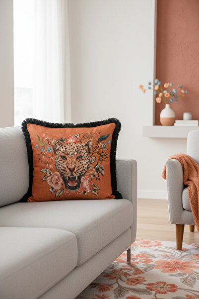 Evimde Bambaşka غطاء وسادة مزين بالزهور من نبيل ليوبارد - غطاء وسادة مزين بال...