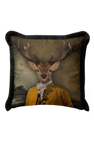 Evimde Bambaşka غطاء وسادة أفانجارت جييكلي مزين بالشراشيب - غطاء وسادة كلاسيك...