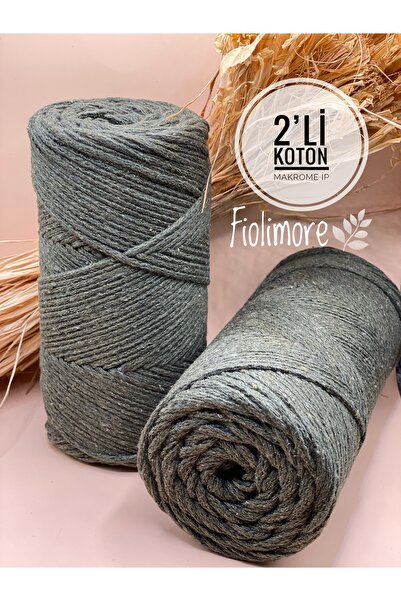 Fiolimore حزمة من قطعتين من خيط مكرامية فاخر 100% قطن (500 جرام - 310 متر) خي...