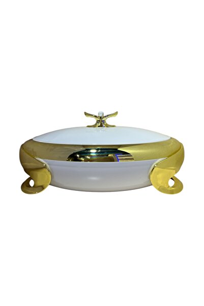GOLDEN FİRE Golden Fire Food Container, White - Gold (4 Liters), Made in Taiwan