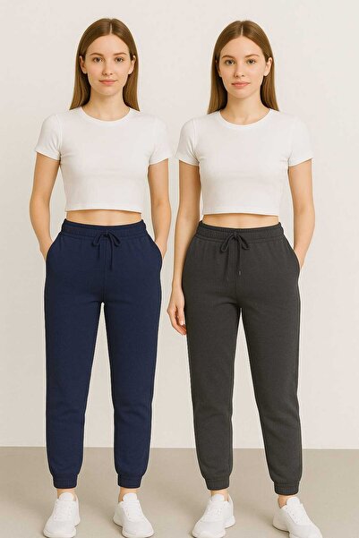 TREND ALİSSE 2 ΤΕΜΑΧΙΑ ΣΚΟΥΡΟ ΜΠΛΕ-ΑΝΘΡΑΚΙΤΙΚΟ Παντελόνι Φόρμας Τυπικής Εφαρμ...