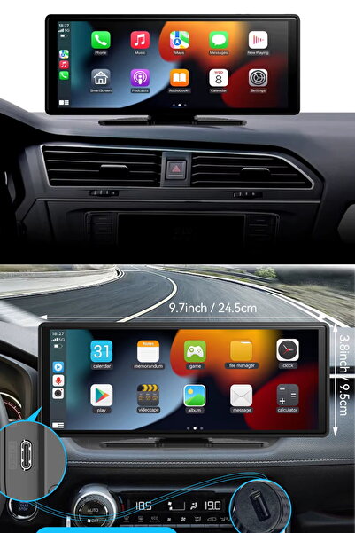 Munico Tüm Araçlara Uyumlu Car Play Sistemli Çakmaklık Girişli Kameralı Dev Ekran 10.26 İnç Kaliteli Pro