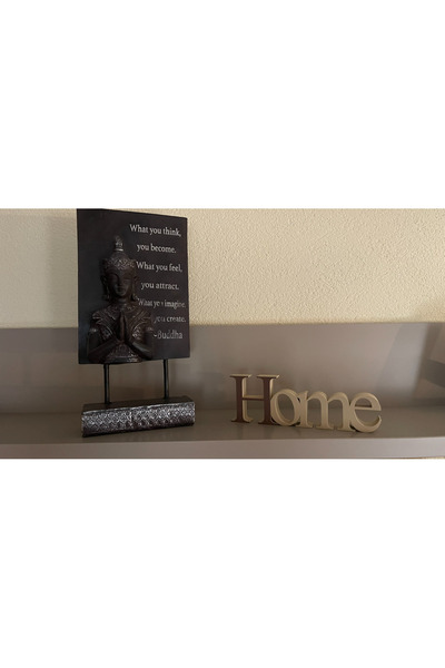 ŞIK DİZAYN HOME YAZILI RENKLİ DEKOR SÜS ÜNİT OBJESİ