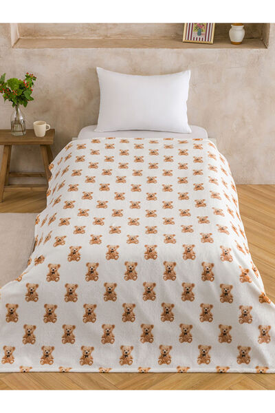 LC Waikiki Create Your Style from Uzg Store |   Bear Teddy Printed Single Blanket 150X220 cm