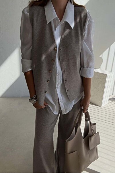 Lavanta Tekstil Knitted Vest Pants Set