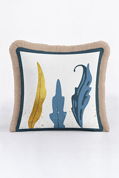 Evimde Bambaşka Husă de pernă artistică modernă cu franjuri - Husă de pernă c...