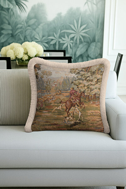 Evimde Bambaşka غطاء وسادة فاخر من Avangart Av Stage - غطاء وسادة مزين بشراشي...