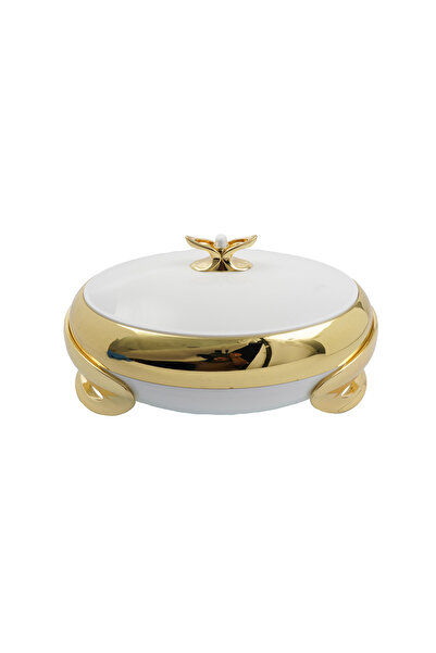 GOLDEN FİRE Golden Fire Food Container, White - Gold (6 Liters), Made in Taiwan