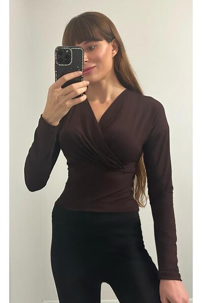 LONELY WOLF V-Neck Long Sleeve Cross Sandy Bluz