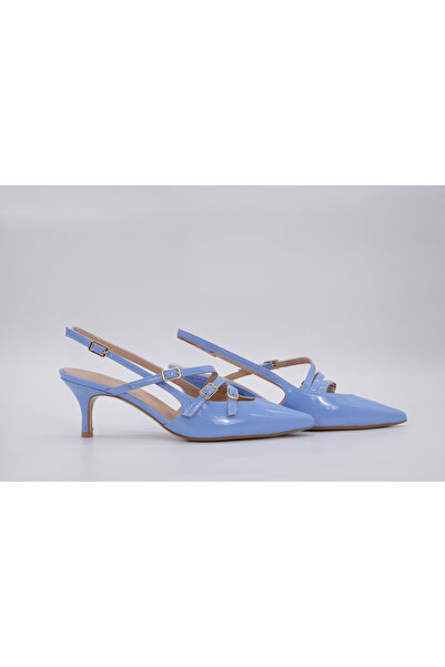 wanita milano Kadın İnce Topuklu Slingback Gerçek Deri Ayakkabı Çapraz Tokalı Zarif Şık