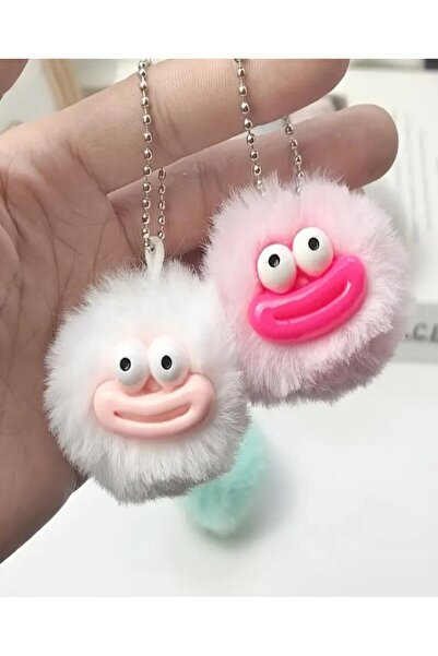 KANERUZ 2Pcs Cute Sausage Mouth, Faux Fur Keychain, Bag Accessories, Gift