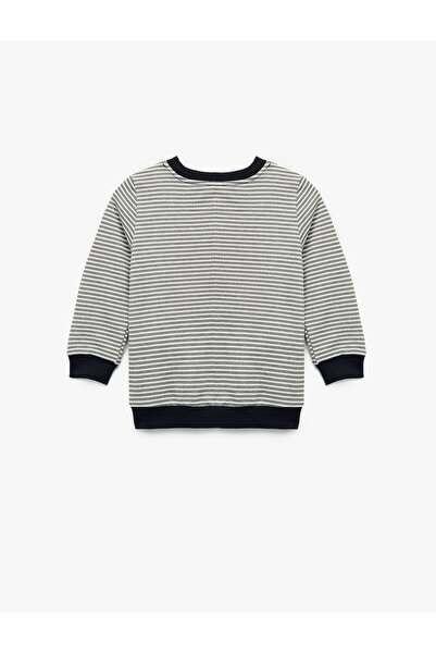 Koton Long Sleeve Crew Neck Animal Embroidered Sweatshirt