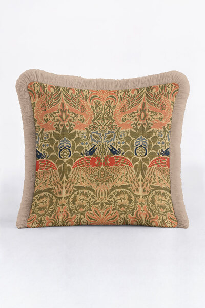 Evimde Bambaşka Husă de pernă cu franjuri cu motiv de pasăre de lux - Husă de...