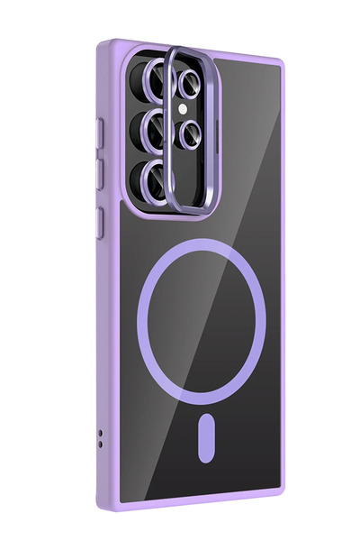 Fuchsia Samsung Galaxy S24 Ultra MagSafe Stand Case with Removable Lens - Purple