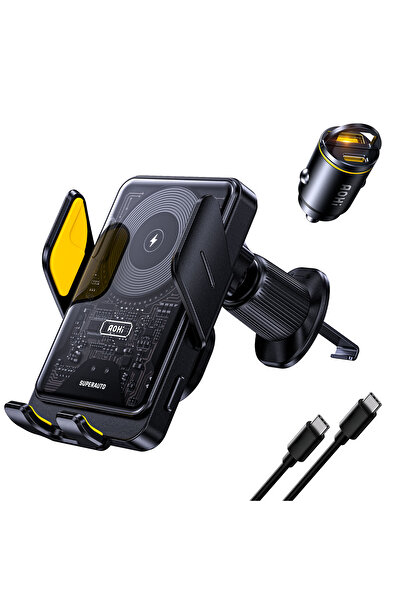 Aohi Superauto 45W Araç İçi Şarjı, 15W Şarj Aleti Handsfree Telefon Tutucu
