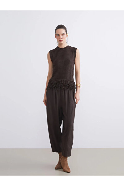 LC Waikiki LCW Vision Kahverengi Bisiklet Yaka Kadın Triko Süveter