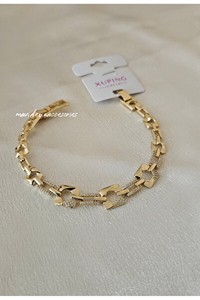 m mavi deniz accesories Xuping Bileklik Zarif Taşlı Kare Halkalı Bileklik 14 ...