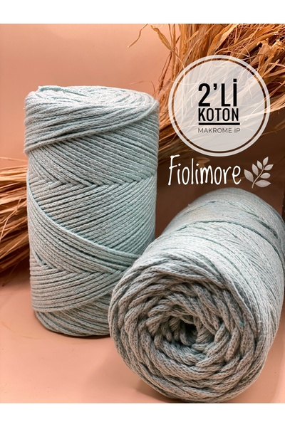 Fiolimore حزمة من قطعتين من خيط مكرامية فاخر 100% قطن (500 جرام - 310 متر) خي...