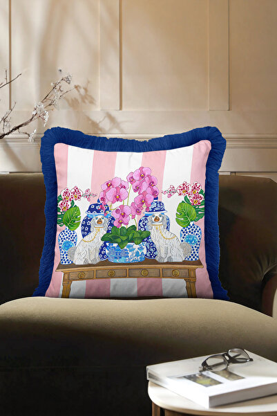 Evimde Bambaşka Husă de pernă cu franjuri de lux cu motiv de cărămidă - Husă ...