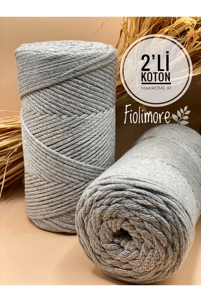 Fiolimore حزمة من قطعتين من خيط مكرامية فاخر 100% قطن (500 جرام - 310 متر) خي...