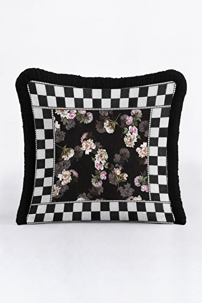 Evimde Bambaşka Husă de pernă cu franjuri cu flori și margarete - Husă de per...