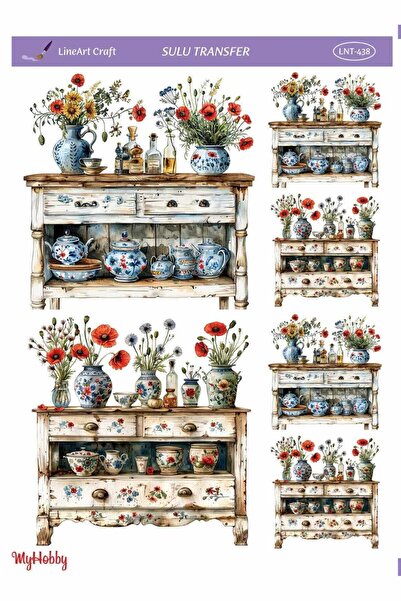 LİNEART Sulu Transfer No:LNT438-25x35cm