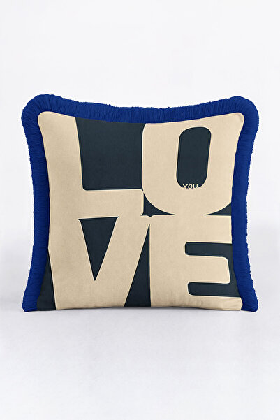 Evimde Bambaşka Husă de pernă Love Modern Luxury cu franjuri - Husă de pernă ...