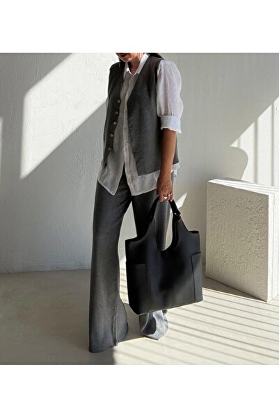 Lavanta Tekstil Knitted Vest Pants Set