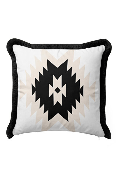 Evimde Bambaşka غطاء وسادة مزين بشراشيب هندسية عرقية - غطاء وسادة عصري مزين ب...