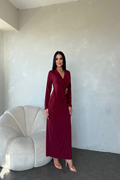 LİLA İSTANBUL Double Breasted Collar Buckle Detailed Special Design Dress