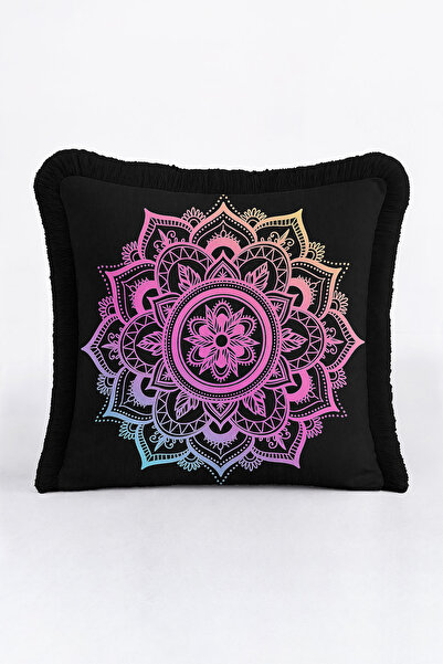 Evimde Bambaşka Husă de pernă cu franjuri cu artă mandala modernă - Husă de p...
